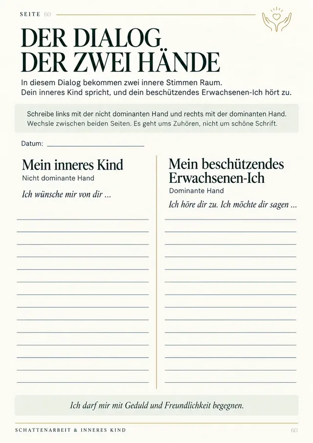 Beispielseite 60 aus dem Arbeitsbuch: Der Dialog der zwei Hände
