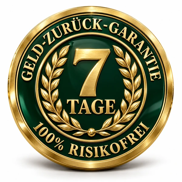 7 Tage Geld-zurück-Garantie 3D Siegel