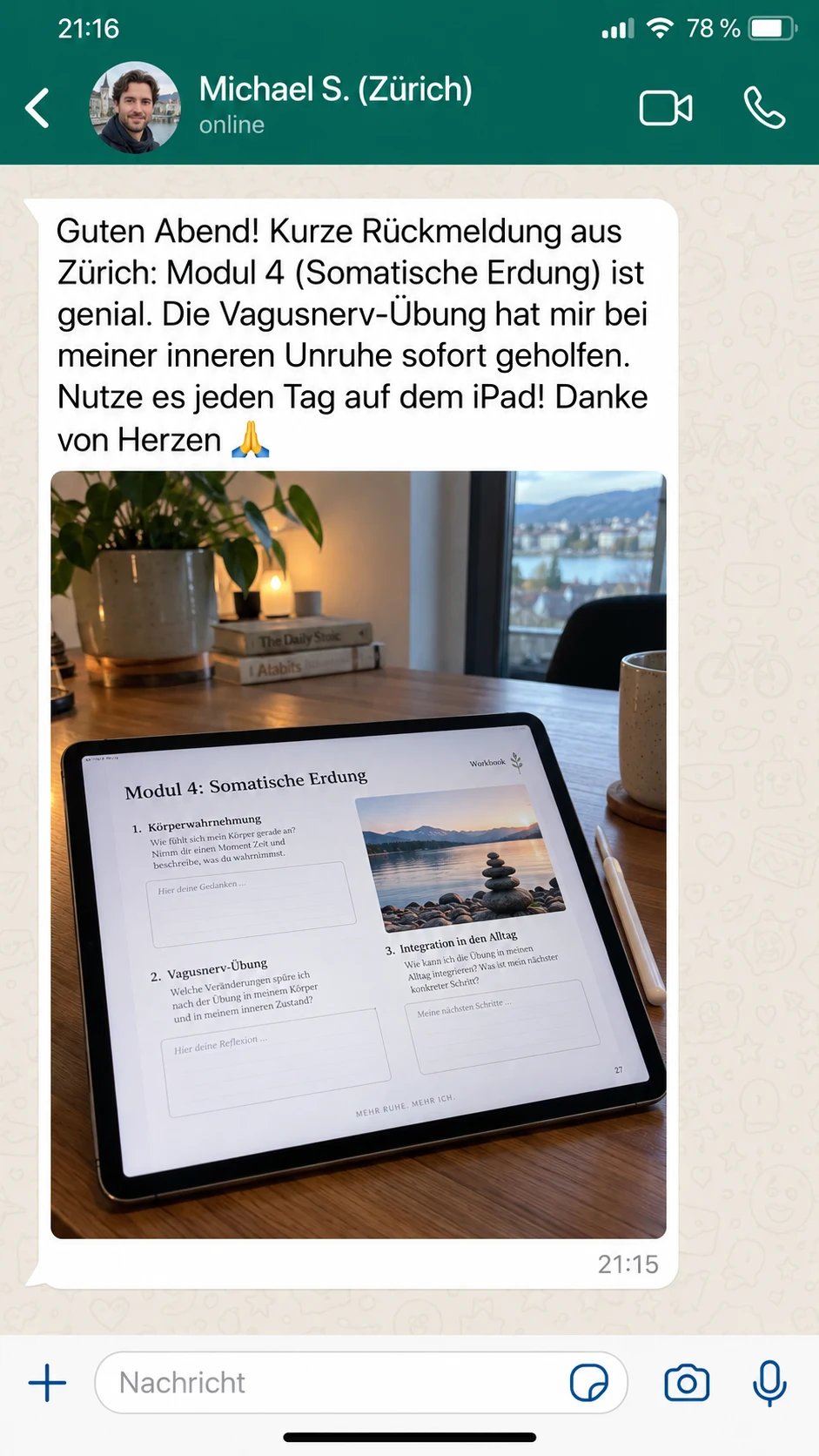 WhatsApp Erfahrung Michael S. (Zürich)